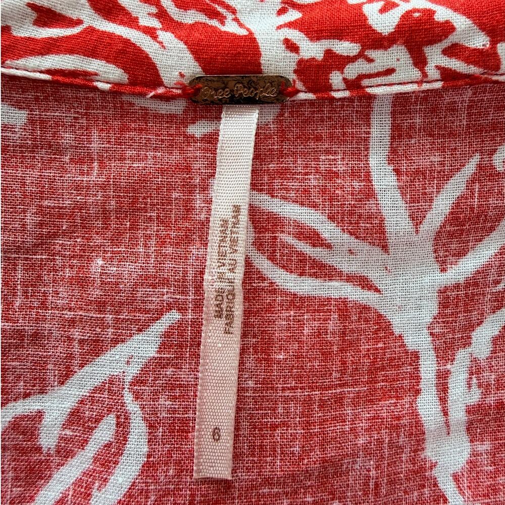 Free People A Thing Called Love Red Floral Mini Dress Size 6 - Picture 6 of 7